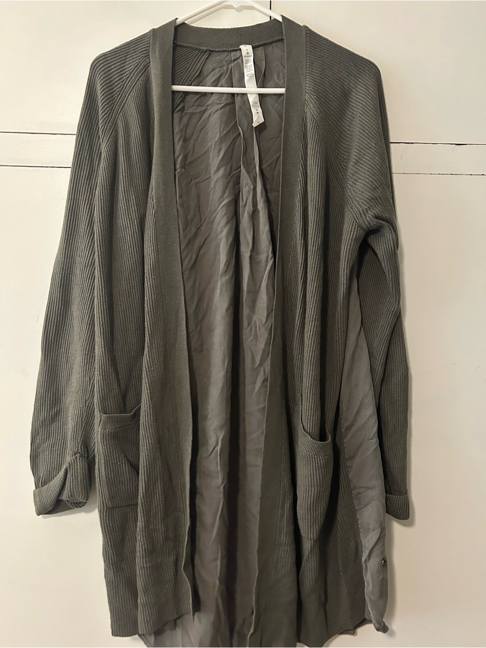 Lululemon Olive Green Open-Front Women’s Cardigan Sweater